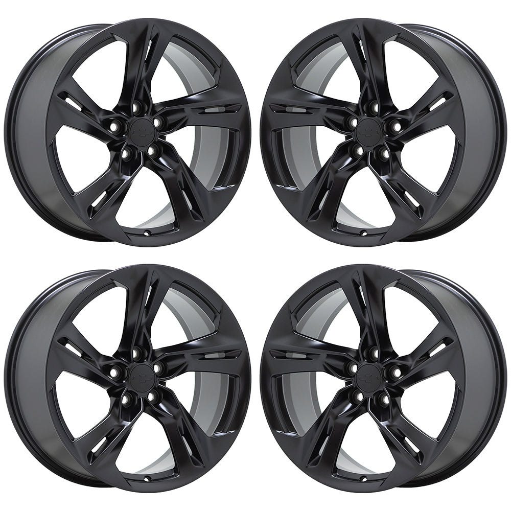 20x8.5" 20x9.5" Chevrolet Camaro RS Satin Black wheels rim Factory set 5874 5878